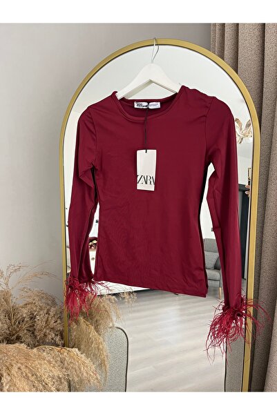 Asil Tüylü body bordo