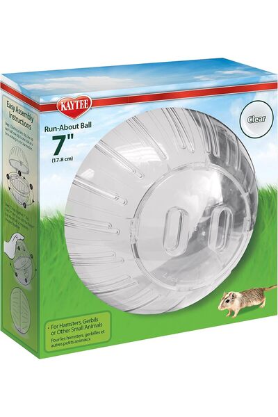 kaytee كرة تمرين شفافة قابلة للجري، مقاس 7 بوصات، مناسبة للهامستر والجربوع ال...
