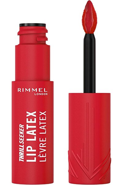 Rimmel أحمر شفاه لاتكس من Thrill Seeker، لون أحمر 400، غني بالصبار وفيتامين E...