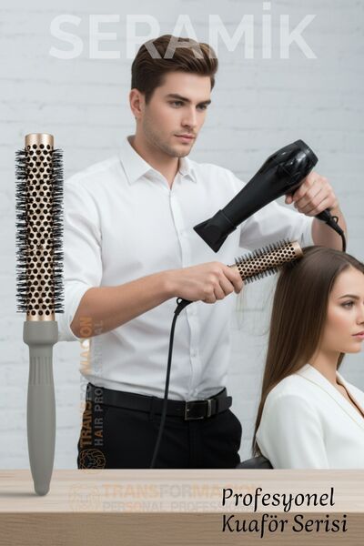 Transformacion Professional Hairdresser 40 mm Ceramic Ionic Nano Blow Dryer Brush – 32 cm Length 722299
