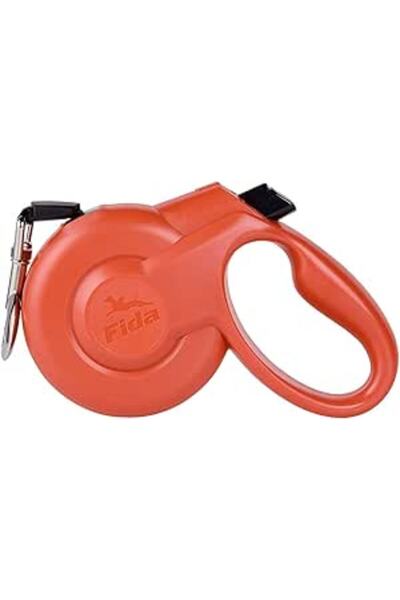 Fida مقود كلب قابل للسحب ومتين، متوسط (حتى 25 كجم)، 4.8 متر، أحمر