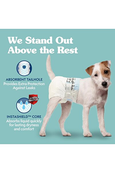 Simple Solution True Fit Disposable Dog Diapers for Female Dogs, Size S (Waist 30-48 cm), 12 pcs