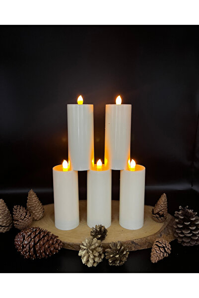 Led Mum 5 ADET BEYAZ BATOM 15 CM ÇAP 6 CM