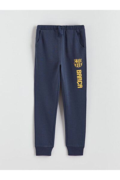 LC Waikiki Lcw Kids Bordo Hooded Barcelona Printed Boy's Tracksuit Set