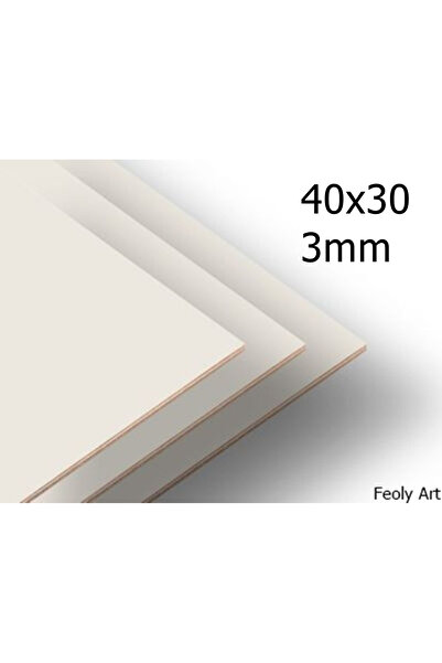 Feoly Art 3 mm 40x30 MDF Plaka (3 ADET) - Hobi, Maket, Ahşap El Sanatları İçin Uygun (3`lü Paket)