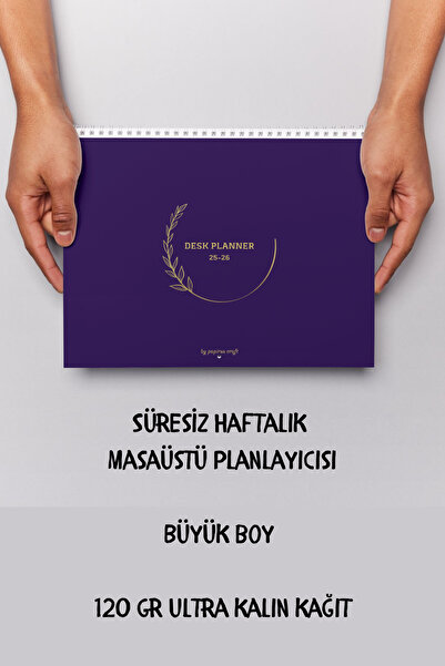 pcpapiruscraft Голям размер безкраен седмичен спирален настолен планирач - планирач за бюро