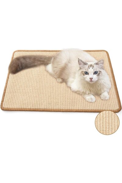 FUKUMARU Natural Sisal Cat Scratching Mat 60×40 cm – Horizontal Floor Scratcher