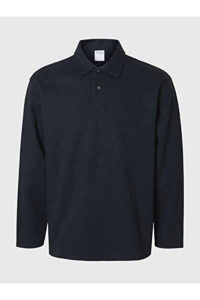 SELECTED Langarm-Poloshirt 100% Baumwoll