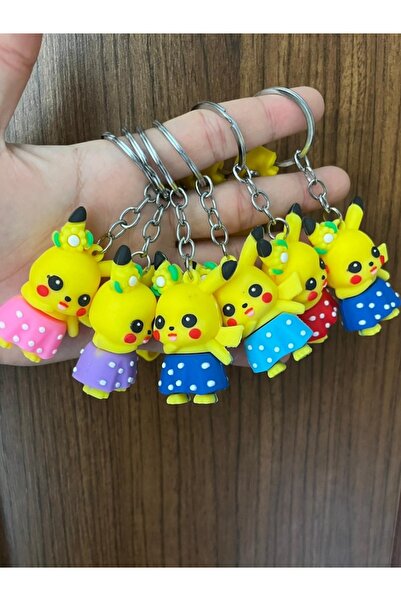 ŞEN AKSESUAR Colorful Cute Small Size Pikachu 3D Keychain