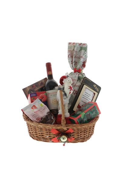 GiftExpress Santa's Reindeer Christmas Gift Basket with Wishes