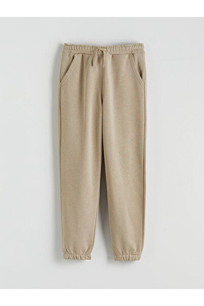 LC Waikiki Lcw kids beige crew neck boys' tracksuit set