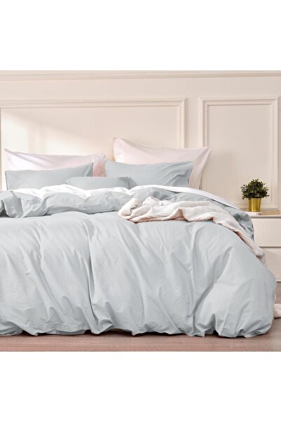 Luofanfei Bed Linen Set 3 pcs 200x200 cm Light Grey (Cotton Renforce)