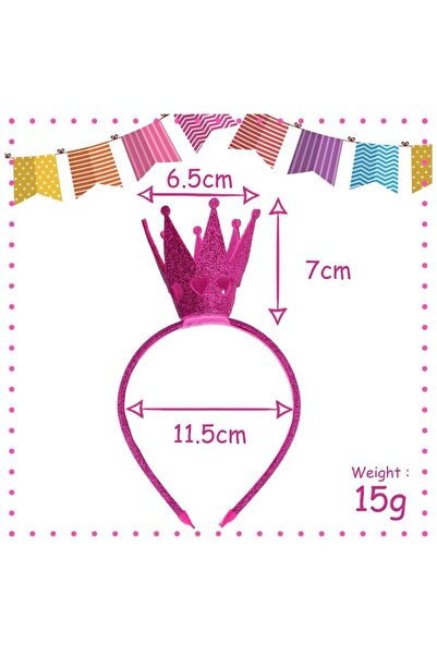 Fukpo Girls' Headband Princess Crown - Rose-Red Party Accessory