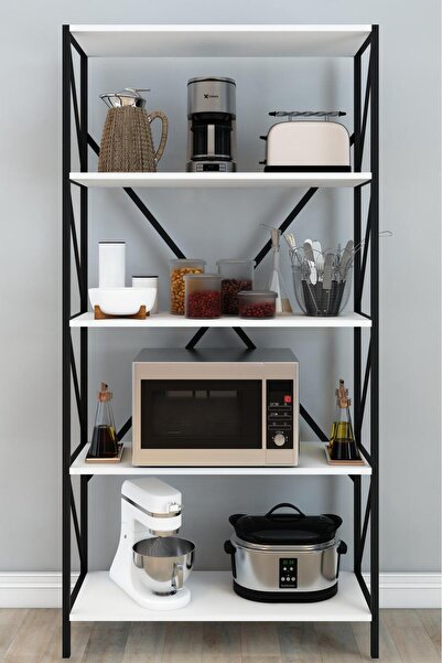 DEKOZUM OSCAR Kitaplık Çalışma Odası Raf Dekoratif Çok Amaçlı Raf 150 cm BEYAZ