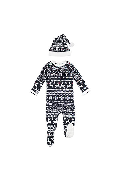 Lovedbaby Baby Cotton Holiday Footed Bodysuit with Hat – Cozy Christmas Set, Rudolph (NB–24 Months)