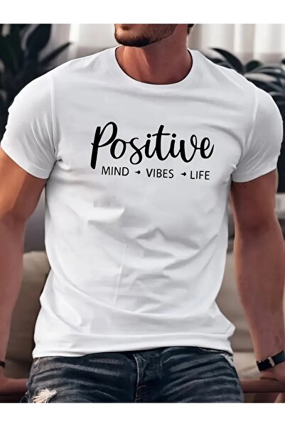 4desire.ro Men's T-shirt POSITIVE Ink, Classic Regular Fit, 100% Cotton, Vegan Approved