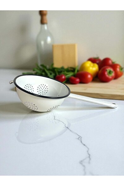 Emailul Medias Traditional enamel colander – With long handle, useful and durable, 20cm