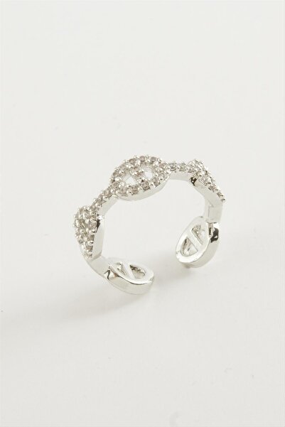 ZERO LAND Nrzsnt Oval Zircon Stone (130802) Ring-Silver Color