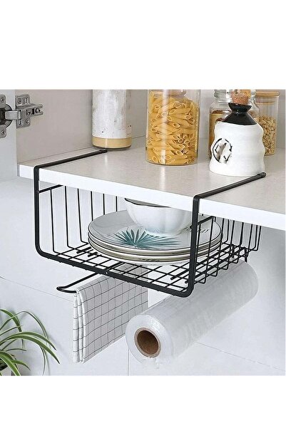 Alcoach رف تخزين سلة معلقة باللون الأسود DD12