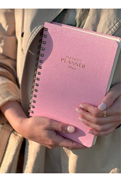 Copyder A5 Spiral Linen Timeless Planner Agenda Pink Color Infinity Planner Fountain Pen Compatible