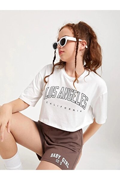 LUSHN مجموعة شورتات قصيرة مطبوعة للفتيات من كاليفورنيا من الأعلى والأسفل للأطفال