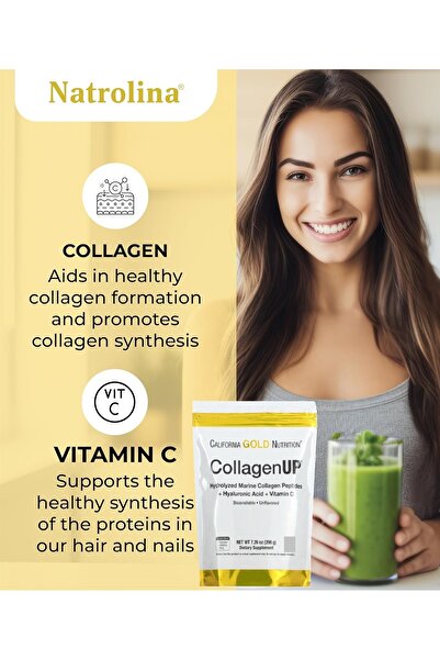 California Gold Nutrition Two packs of Collagen Up Hydrolyzed Marine Collagen Peptides with Hyaluronic Acid and Vitamin C Unflavored (206g)
