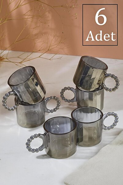 PİNK DESİGN KİTCHEN Füme 6 Kişilik Kahve Fincan Takımı 100 ml
