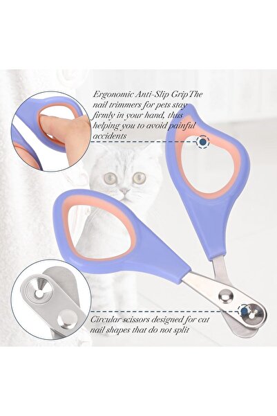 genernic Kalyoni Professional Round Cat Nail Clippers – Avoid Overcutting (Blue)