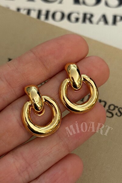 MioArt Trend Women's Luxury Gold Color Circle Earrings