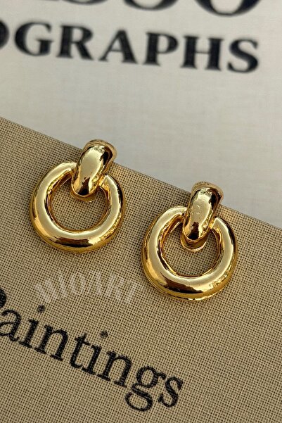 MioArt Trend Women's Luxury Gold Color Circle Earrings