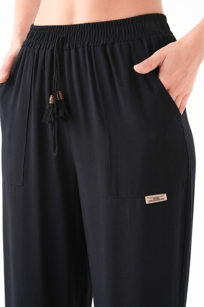 badminton Black Viscose Pants