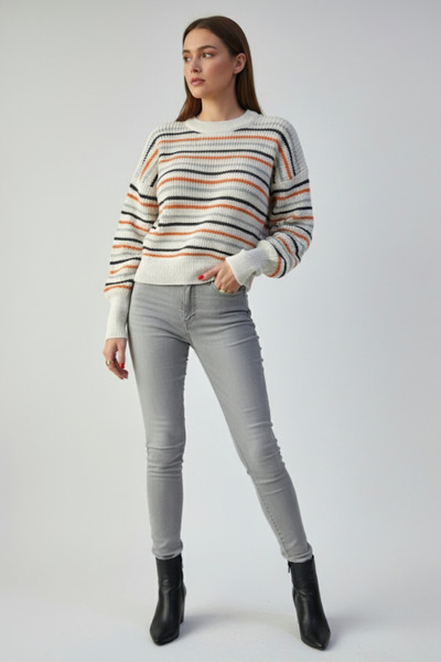 KOZİA OUTDOORS Pulover tricotat cu dungi colorate pentru femei