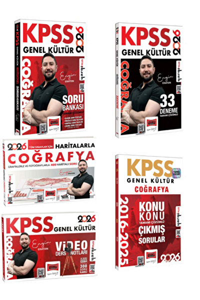 Yargı Yayınları 2026 KPSS Genel Kültür Coğrafya 5 Kitap Set ( Engin Eraydın)
