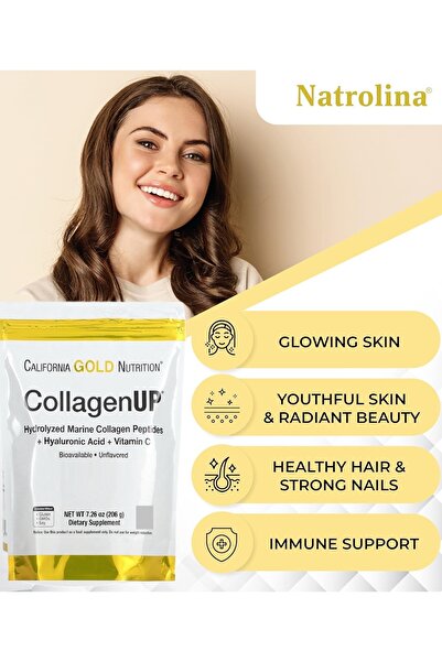 California Gold Nutrition Two packs of Collagen Up Hydrolyzed Marine Collagen Peptides with Hyaluronic Acid and Vitamin C Unflavored (206g)