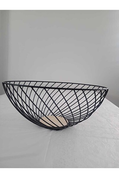 OEM Cos pentru fructe, din metal, Negru, dimensiune 28 x 12 cm