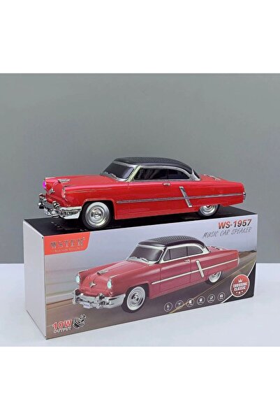 Universal WS-1957 Klasik Araba Tasarımlı Bluetooth Hoparlör – 10W Ses Gücü, LED Far Işıklı, FM Radyo, USB