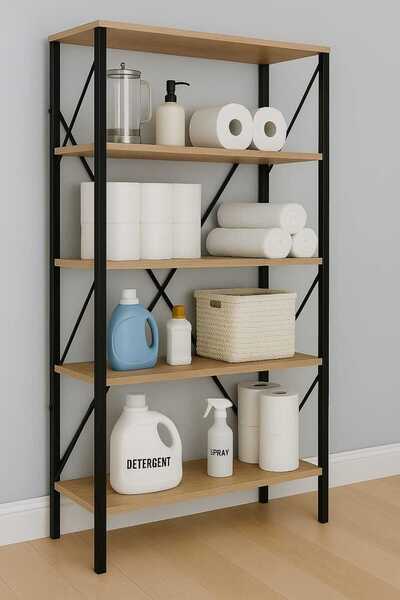 DEKOZUM OSCAR Banyo Rafı Havluluk Wc Raf Detarjanlık Dekoratif Çok Amaçlı Raf