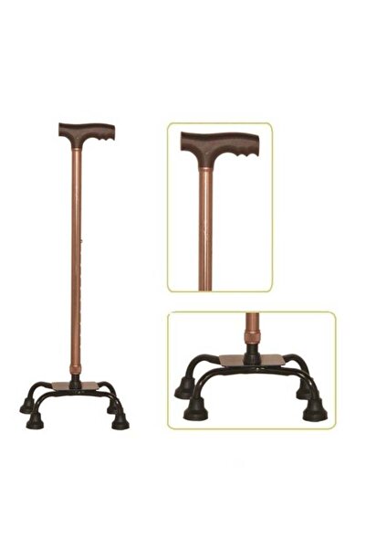 Jianliang Jianlian Aluminum Quad Cane with Swivel Wheels - Height Adjustable ...