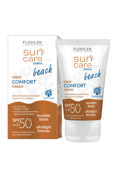 Floslek واقي الشمس SUN CARE BEACH COMFORT 50+ 50 مل مناسب لجميع أفراد الأسرة ...