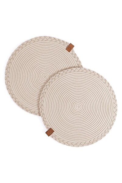 Darido Set de 2 suporturi de masă, lavabile, rezistente la căldură, bumbac, b...