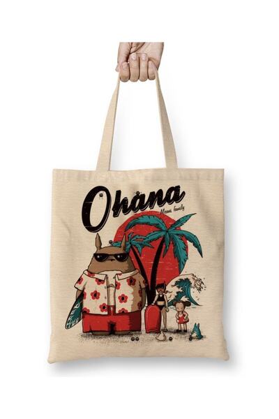 Toyaso Ohana Мій сусід Тоторо Біла тканинна сумка з довгими ручками Сумка для покупок Сумка для пляжу