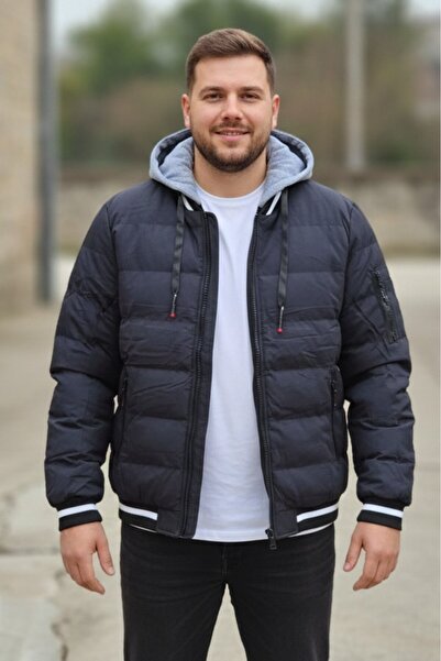 embody Geacă casual bărbătească de iarnă cu buzunar și glugă detașabilă 7457-...