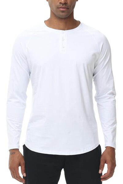 OEM Tricou bărbătesc XYKJFIT, mărimea S, bumbac, mâneci lungi, croială slim f...