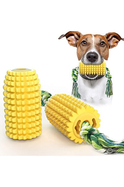 genernic Carllg Dog Chew Toy - Interactive Corn Stick 4.4in, Puppy Toothbrush, Aggressive Chewers, Medium Bre