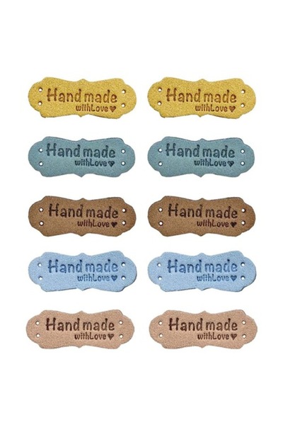 Daimay Sewing Labels, Durable PU Leather Rectangular 50 pcs 5 Colors,