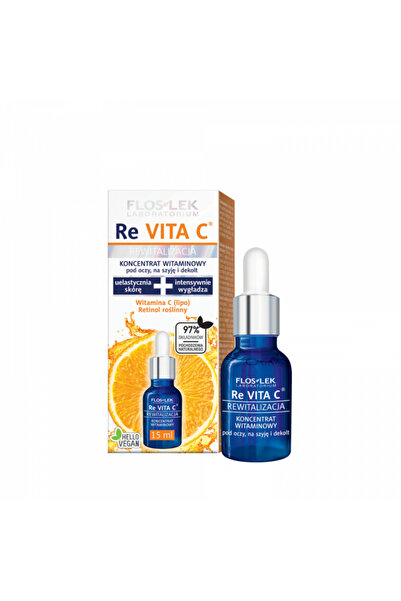 Floslek Vitamin C & Retinol Round Eye Serum for Freshness & Elimination of Dark Mounds & Wrinkles -