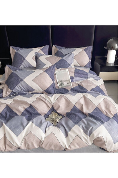 Pucioasa Lenjerie de pat dublă, set reversibil de 6 piese, grosime fină (cod ...