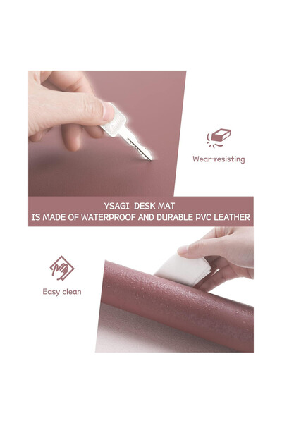 OEM Mousepad, YSAGi, multifunctional, 80x40 cm, waterproof, -leather, non-slip base, dark pink color