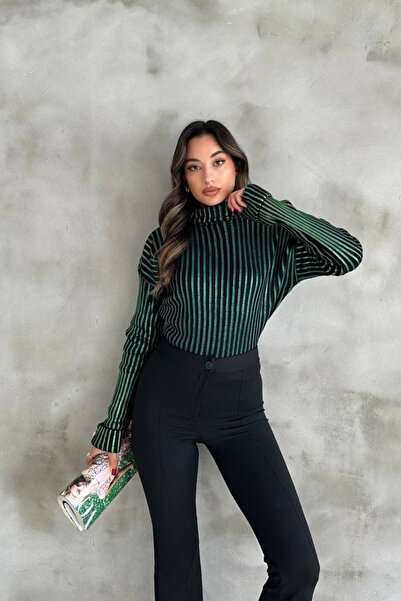 oshebu Pulover din tricot cu guler vertical