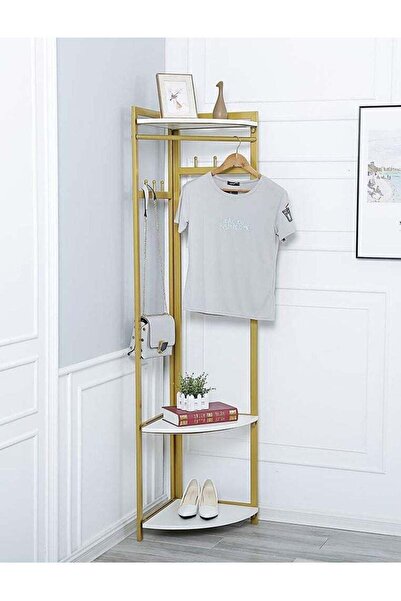 Alcoach Corner Rack - Industrial Corner Coat Rack with 6 Hooks Multifunctional Corner Organizer A13